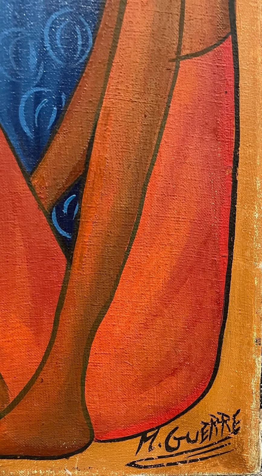 Maurice Guerre 24"x20" Merchants 1983 Oil on Canvas Painting #2-2-95MFN