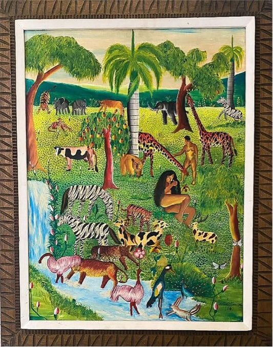 Nathan Toussaint 32"x24" It's My Dream (Eden) 1974 Oil on Canvas Painting #17-SM