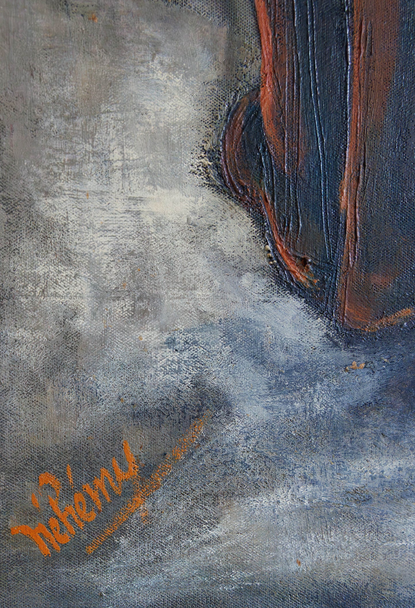 Néhémy Jean (1931-2007) 47.25"x17.5" Market Women c1970 Oil on Board Unframed Panting #1LW