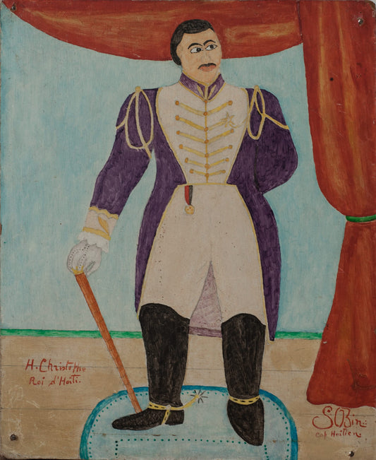 Seneque Obin (1893-1977) 10"x8" Portrait of Henri Christophe King Of Haiti c1960 Oil on Masonite 11-3-96GSN-HA-Fondation Marie & Georges S. Nader