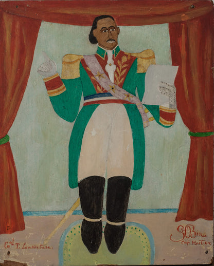 Seneque Obin (1893-1977) 10"x8" Portrait of General Toussaint Louverture c1960 Oil on Masonite 9-3-96GSN-HA-Fondation Marie & Georges S. Nader