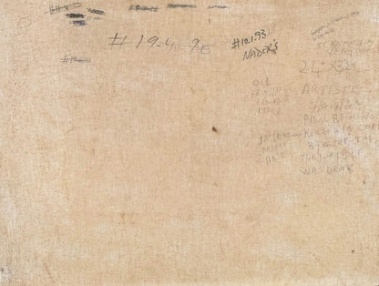 Paul Beauvoir (1932-1972) 24"x32" Village Scene in The Mountains 1970 Oil on Canvas Scratched Painting #10-1-93GSN-NY