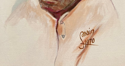 Petion Savain (1906-1973) 24"x16" Portrait of an Old Woman 1970 Oil on Canvas Painting #1HF