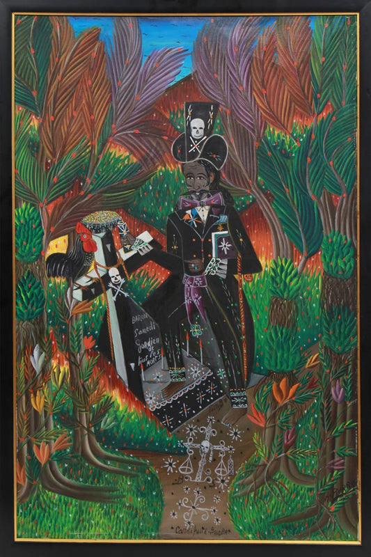 Andre Pierre (1914-2005) 30"x20" Baron Samedi 1982 Oil on Canvas #13-2-96MFN
