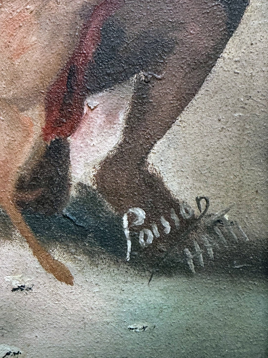 Louverture Poisson (1914-1985) 14"x11" Village Scene c1960 Oil on Canvas Unframed Painting #1RS