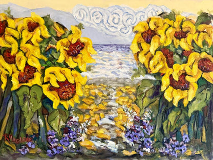 Rolande Magloire 30"x40" Sunflowers II  2025 Oil on Canvas Painting #13RM