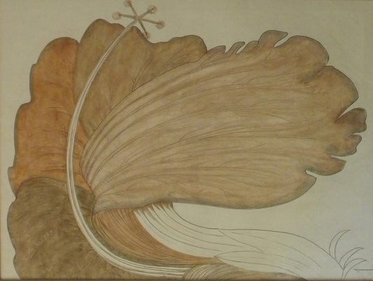 Tebo Abstract Botanical Forms, original 30×40 mixed media on canvas, signed and numbered 31/777, depicting abstract botanical forms and stylized female profiles. Ships from a private collection in Florida with a Certificate of Authenticity.