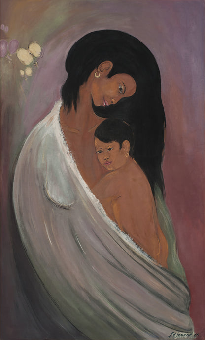 Bernard Sejourne (1947-1994) 48"x29" 1966 Acrylic on Canvas Unframed Painting #39-3-96GSN-Foundation Marie & Georges S. Nader