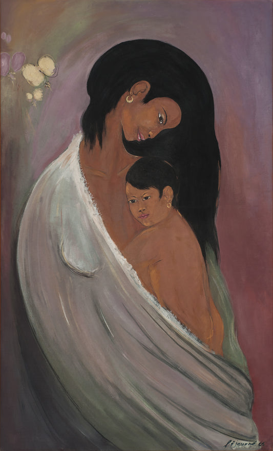 Bernard Sejourne (1947-1994) 48"x29" 1966 Acrylic on Canvas Unframed Painting #39-3-96GSN-Foundation Marie & Georges S. Nader