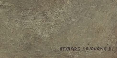 Bernard Sejourne (1947-1994) 47 ½" x 47 ½"  White Orchids  1981 Acrylic on Board Framed Painting #26SS