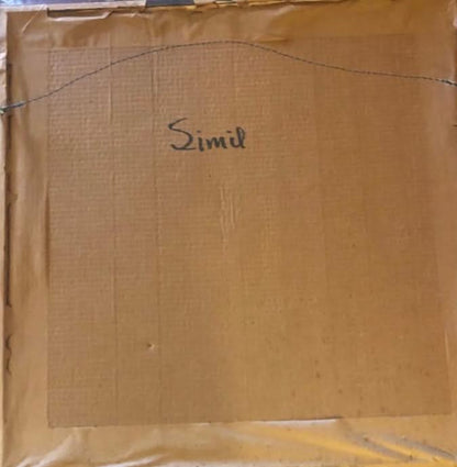 Emilcar Similien (Simil) 17"x17" Profile of Black Lady with Jewelry 1989 Acrylic on Masonite Framed Painting #1MB