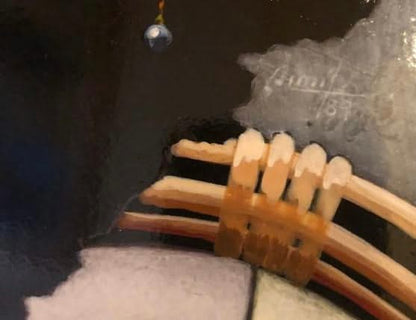 Emilcar Similien (Simil) 17"x17" Profile of Black Lady with Jewelry 1989 Acrylic on Masonite Framed Painting #1MB