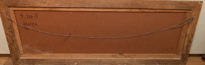 Sisson Blanchard ( 1926-1981) 24"x72" Six Owls & Five Owlets c1970 Oil on Board Unframed Painting#1LA