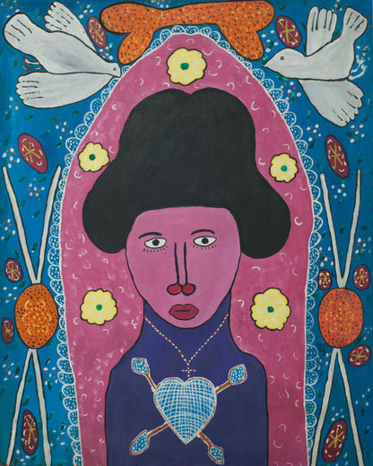 Denis Smith 30"x24" Spirit with a Black Hat 1988 Acrylic on Board Painting #7-3-96GSN-Collection Foundation Marie & Georges S. Nader