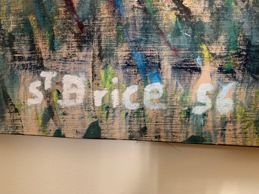 Robert Saint-Brice (1893-1973) 53"x28" Spirit of the Sacred Bird 1956 Oil on Board Unframed Painting #1RA