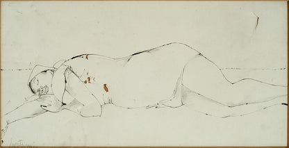 Luce Turnier 9"x17" The Rest 1979 Drawing in Crayon On Paper #1-3-96GSN-HA-Fondation Marie & Georges S. Nader