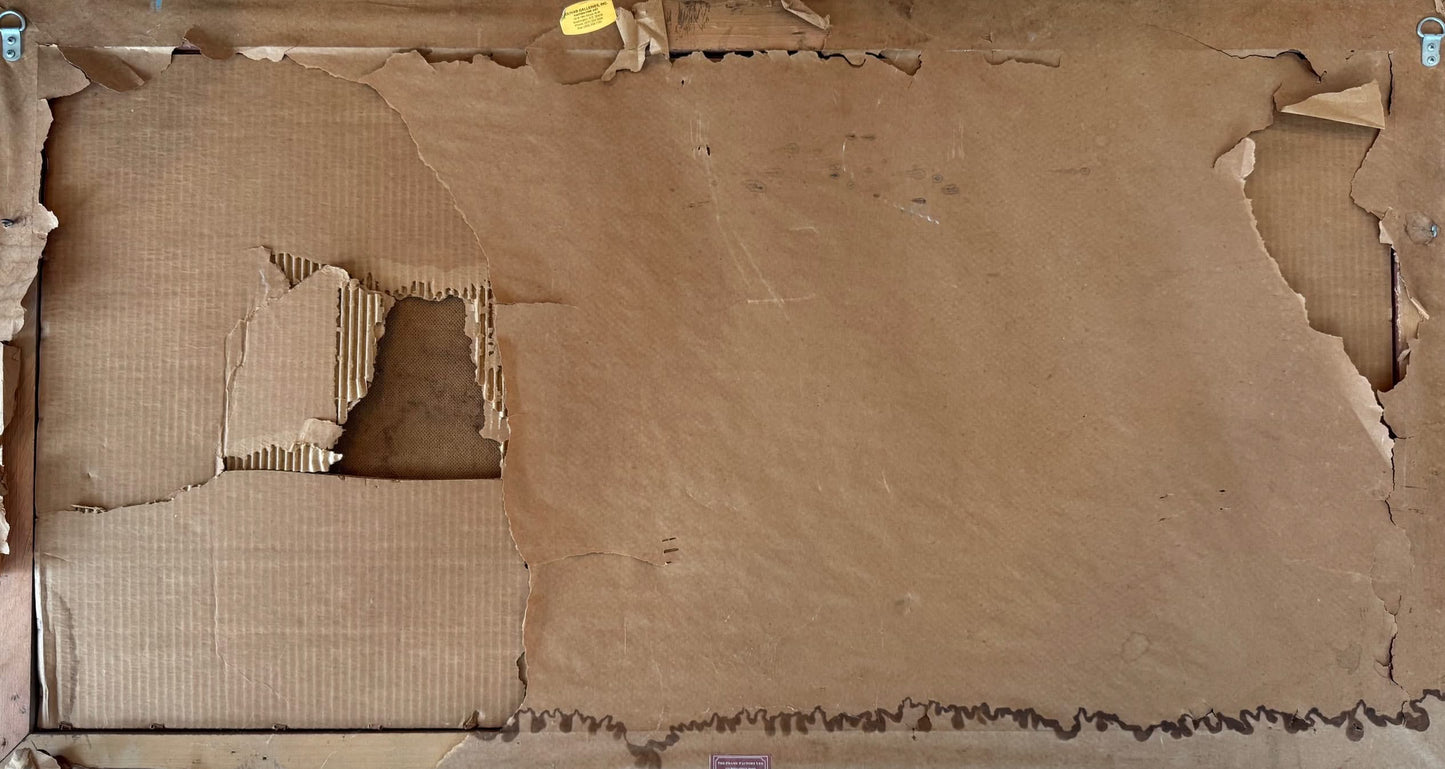 Wilmino Domond (1925-2006) 24"x48" Adam in Eden Paradise 1967 Oil on Board Painting #1CZ