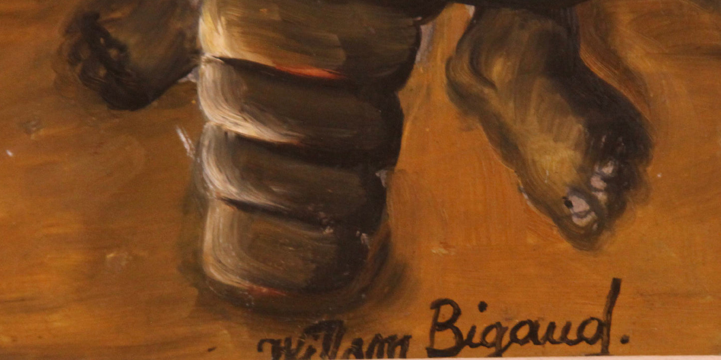 Wilson Bigaud (1931-2010) 24.5"x27" Vodou Ceremony 1972 Oil on Board Unframed Painting #1TP