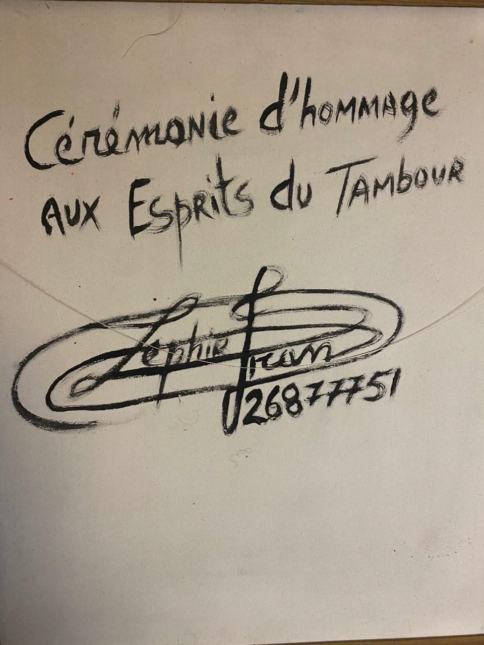 Frantz Zephirin 24"x20" "Cérémonie d'Hommage aux Esprits du Tambour" Oil on Canvas Unframed Painting #12JN-HA