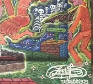 Frantz Zephirin 20"x10" La Montee des Anges de l'Amour  Oil on Canvas Painting  #23JN-HA