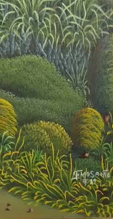 Frantz Mosanto 18"x35.5" To The Mountains 1989 Acrylic on Canvas Unframed Painting #1PN-MIA