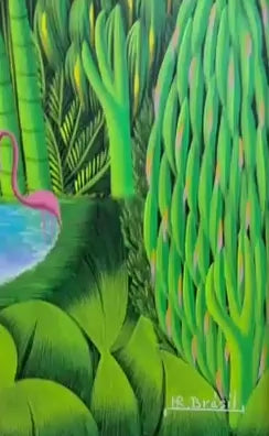 Henri-Robert Bresil (1952-1999) 30"x40" Flying Birds, Ibis, Pelicans c1990 Oil on Canvas #1PN-MIA