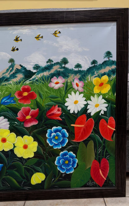 Fernand Pierre (1919-2002) 24"x36" Still-Life 1979 Oil on Canvas Framed Painting #1-2-95MFN