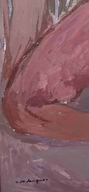 Carlo Jn-Jacques (1943-1990) 36"x24" Untitled Nude c1980 Acrylic on Canvas Unframed Painting #1PN-MIA