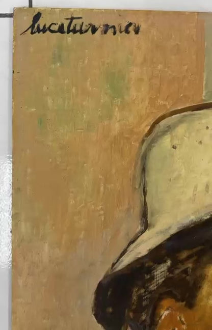 Luce Turnier 24"x20" The Pose c1960 Acrylic on Board Unframed Painting#2502GN-HA