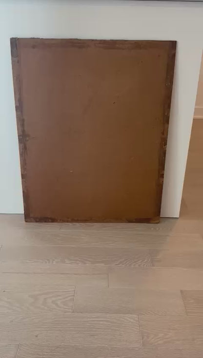 Celestin Faustin (Haitian, 1948-1981) 30"x24" Spider Vision 1972 Oil on Board Painting #1CZ