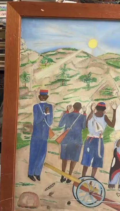 Seneque Obin (1893-1977) 24" x30" Petion's Sermon Before the Massacre c1960 Oil on Masonite #13-3-96-3-96GSN-HA-Fondation Marie & Georges S. Nader