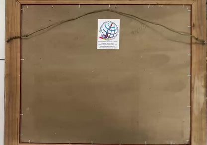 Hector Hyppolite (1894-1948) 18 ⅜"x22 ½" Colonial House (House Party) c1947 Oil on Cardboard Painting #1-3-96GSN-HA-Published-Family Collection of Marie & Georges S Nader