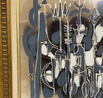 Marc Emile (Milo) Placide 15"x21" Abstract 1968 Ink & Acrylic on Paper #1-1-93GSN-Fondation Marie & Georges S Nader