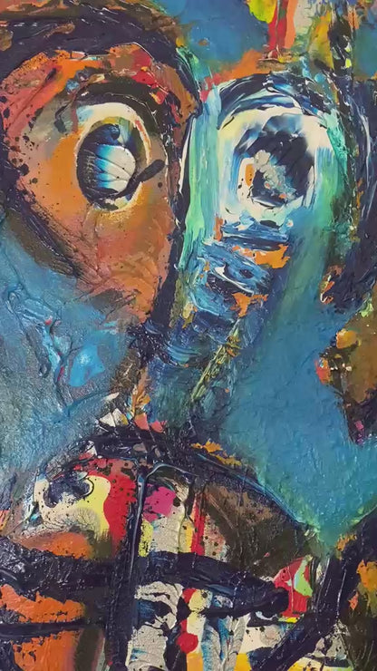 Philippe Dodard 24"x 20" Bleu de Guerison 2026 Acrylic on Canvas Unframed Painting #35JN-HA