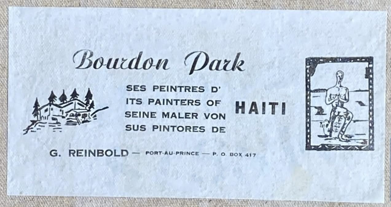 Felix Jean (Haitian, 1929-1978) 20"x16" Street Rara c1970 Oil on Board Framed Painting #1VL