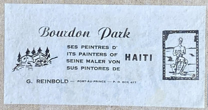 Felix Jean (Haitian, 1929-1978) 20"x16" Street Rara c1970 Oil on Board Framed Painting #1VL