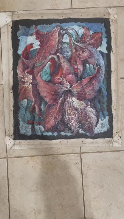 Lyonel Laurenceau (Haitian, b. 1942) "Apparition" 20"x16" 1996 Unframed Acrylic on Canvas Painting #14-3-96GSN-NY