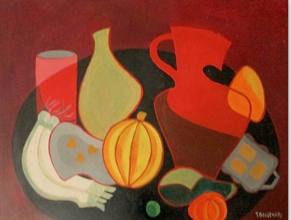 Tamara Baussan (1909-1999) 24"x30" Still Life Acrylic on Board Painting #J22-HA