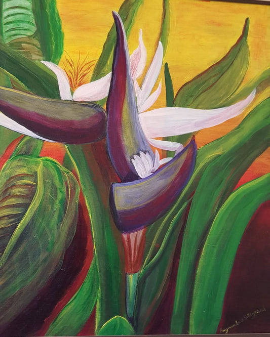 Raymonde Talleyrand 24"x20" Birds of Paradise 2015 Acrylic on Canvas #3