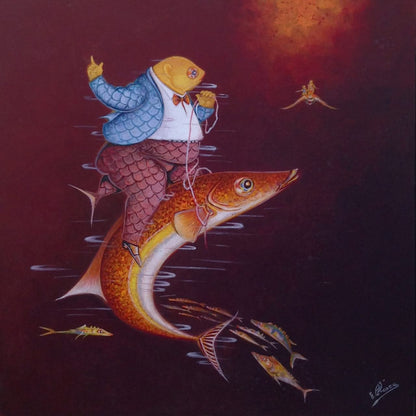 Andre Blaise 16"x16"  Oil on Board #2103GN-HA