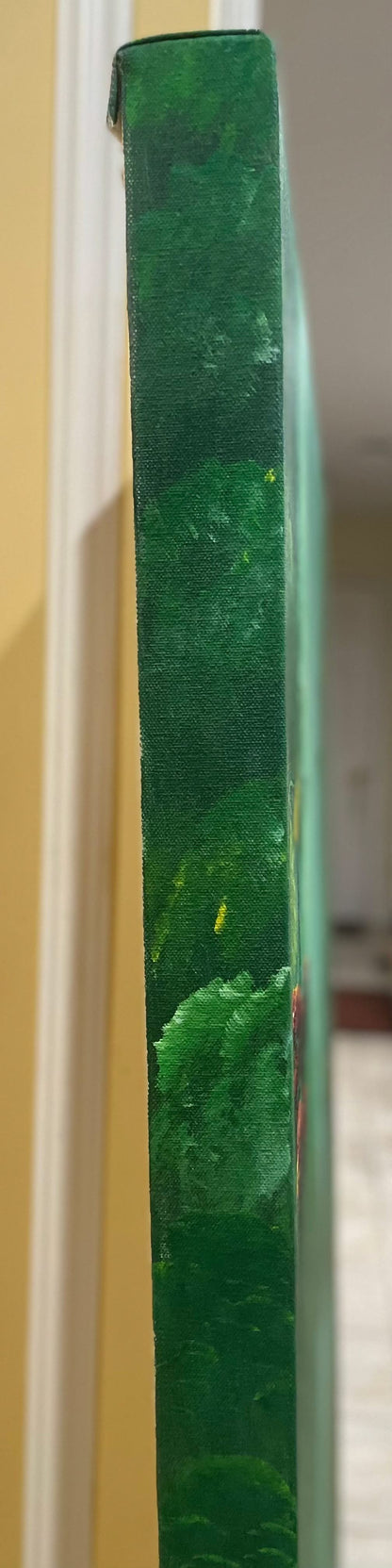 Albott Bonhomme 60"x40" Birds In Paradise- Painted 2" borders 2023 Acrylic on Canvas Painting #34MFN