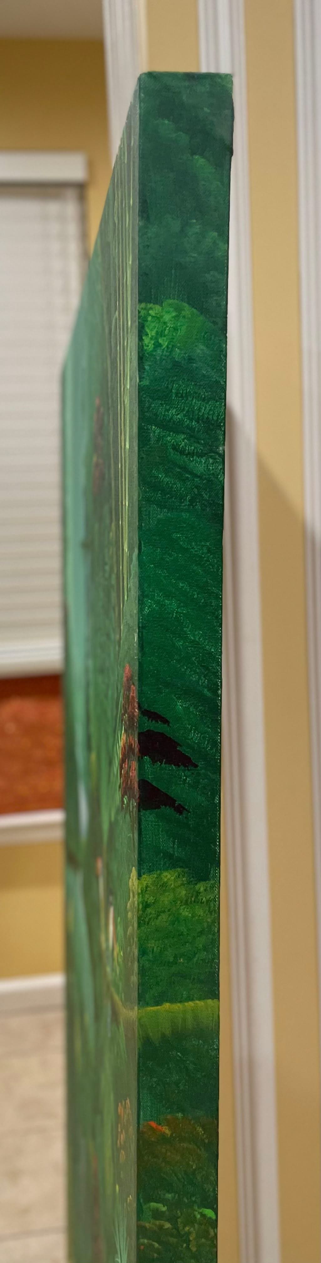 Albott Bonhomme 60"x40" Birds In Paradise- Painted 2" borders 2023 Acrylic on Canvas Painting #34MFN