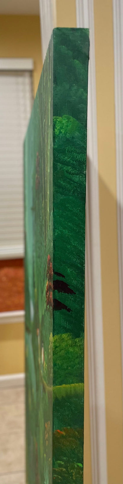 Albott Bonhomme 60"x40" Birds In Paradise- Painted 2" borders 2023 Acrylic on Canvas Painting #34MFN