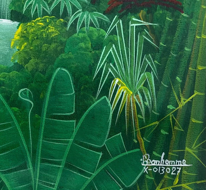 Albott Bonhomme 16"x12" A Couple & A Bird 2023 Acrylic on Canvas Painting #35MFN
