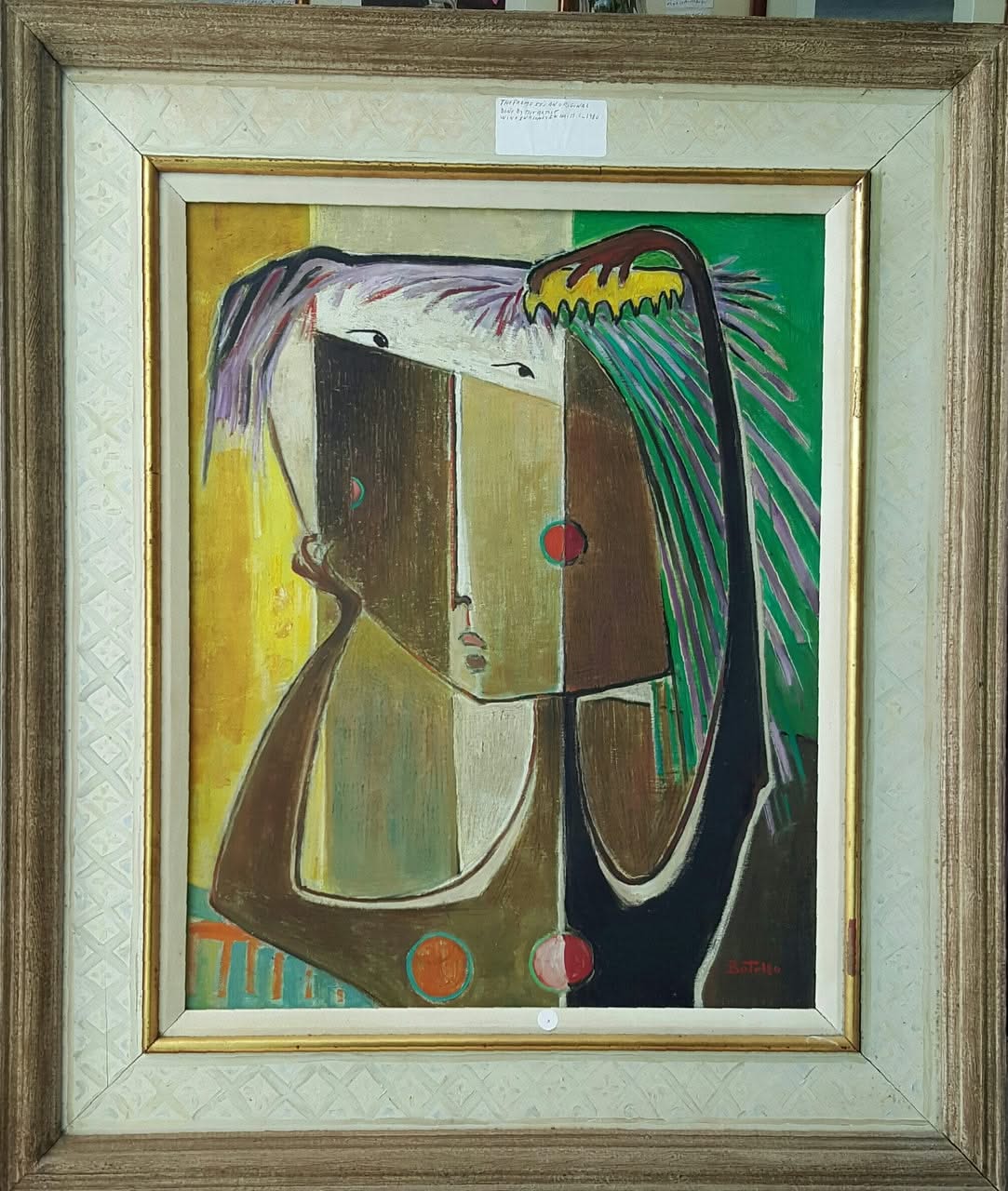 Angel Botello (1913-1986) 30"x24" The Study Oil on Masonite Framed#1-3-96GSN-NY