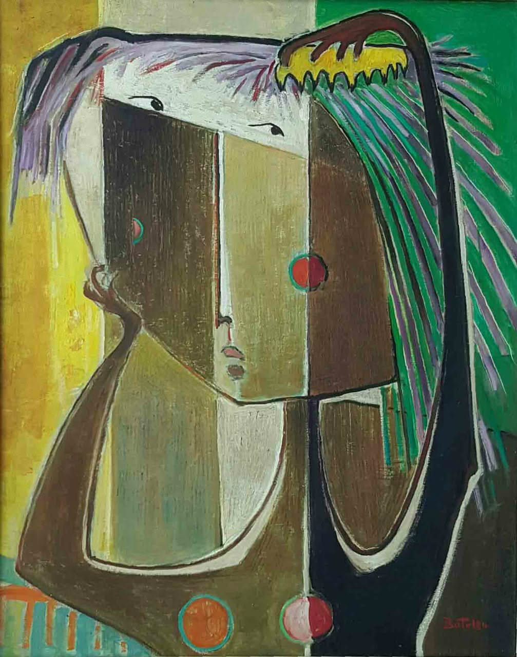 Angel Botello (1913-1986) 30"x24" The Study Oil on Masonite Framed#1-3-96GSN-NY