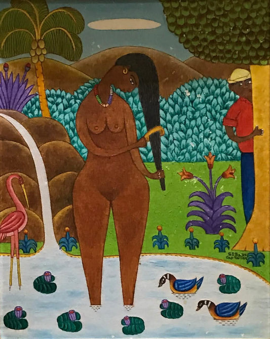 Seymour Bottex 20" x16" The Peeking Oil on Masonite #2GSN-MIA