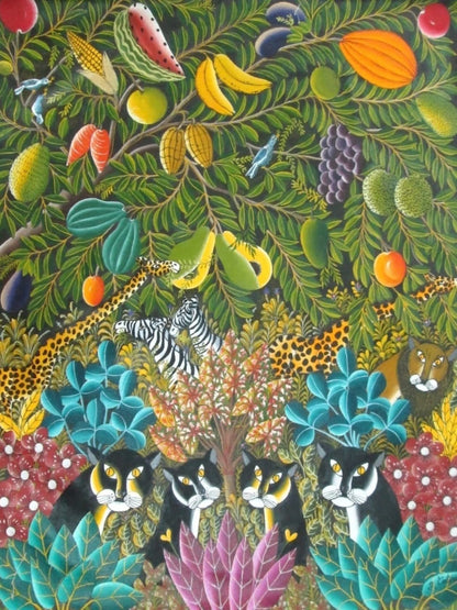 Gabriel Coutard 40"x30" Four Panthers 2017 Acrylic on Canvas #J15-HA