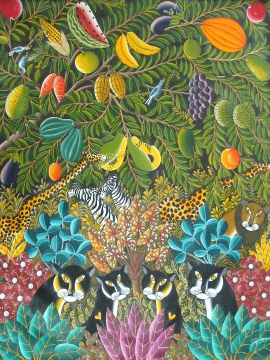 Gabriel Coutard 40"x30" Four Panthers 2017 Acrylic on Canvas #J15-HA