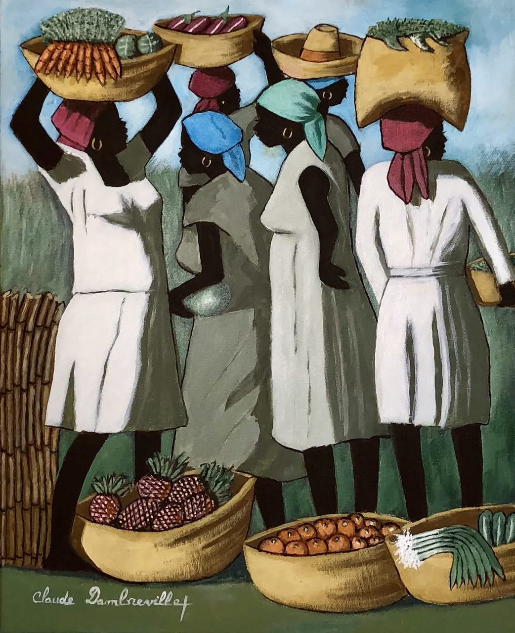 Claude Dambreville 24"x20" Bargaining 2018 Acrylic on Canvas #16MFN